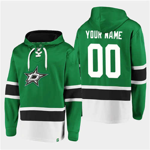 Dallas Stars Active Player Custom Green Ageless Must-Have Lace-Up Pullover Hoodie
